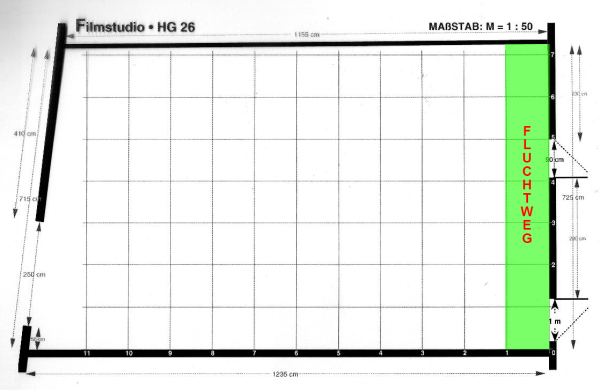 Fluchtweg im Filmstudio